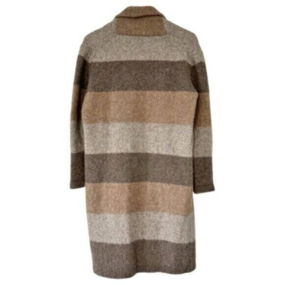 Jenni Kayne Yak Alpaca Wool Stone Stripe Long Cardigan Sweater Coat Size XS - Picture 8 of 12
